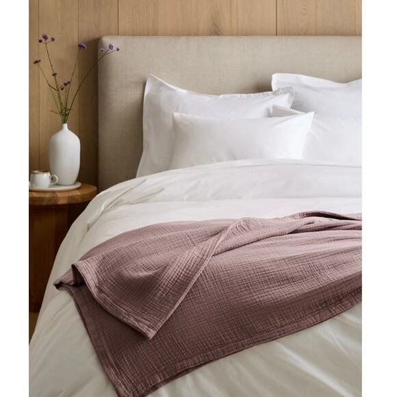 Quince Organic Airy Comfy Gauze Blanket King/Cal King Fig NWOT #27 NWOT - Picture 1 of 3